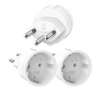 Oblinple 3 Piezas Adaptador de Viaje Español a Suiza, Adapter de UE a Switzerland, Enchufe de Viaje España a Suizo, Adaptador Schuko Europa a Tipo J para Maldivas, Ruanda, Liechtenstein