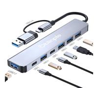 Oblinple Hub USB C 3.0 7 en 2 Multipuerto USB C Adaptador con 1USB 3.0/4* USB 2.0 Puertos Multi Ladron Tipo C Extensor para PC MacBook Air Pro Galaxy iPad(7 in 2)
