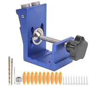Oblique Hole Locator, Pocket Hole Jig System for Woodworking, Aluminum Alloy Oblique Hole Positioning Tool with Chip Removal Port, Adjustable for 10 mm - 35 mm Boards