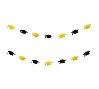 Oblique Unique® Guirnalda con birrete y efecto brillante para graduación, graduación, graduación, graduación, color negro y dorado