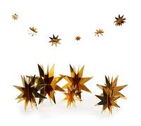 Oblique Unique® Guirnalda de estrellas 3D de papel, decoración navideña, decoración colgante, color dorado y plateado