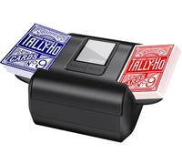OBLITZON Barajador de Cartas Automático Eléctrico para 1-2 Barajas - Modo Auto/Manual Recargable 2000mAh USB-C - Silencioso - Compatible con Póker, Blackjack, UNO, Texas Hold'em, Skip-Bo y Phase 10