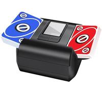 OBLITZON Barajador de Cartas Automático Mezclador Eléctrico Mezclador de Tarjetas automático y Manual, Doble Modo, Recargable, para Juegos de Cartas UNO y estándar, Color Negro