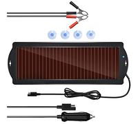 OBLLAR Cargador de batería solar de 12 V, mantenedor y cargador de batería, 2,5 W, kit de carga de goteo de panel solar portátil para automóviles, motocicletas, barcos, caravanas, remolques, etc.