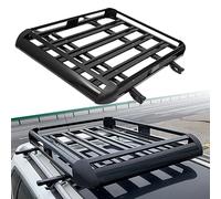 OBLLER Cesta de techo de aluminio universal para techo de coche, portaequipajes con barras, barras de techo para coche, barras portaequipajes ligeras, color negro
