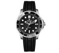 OBLVIO - Reloj de buceo automático, correa de silicona negra, esfera con patrón de onda, visualización de fecha, Om-ybbbr, Lujoso