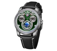OBLVLO Innovative Eagle Eyes - Reloj mecánico analógico con esfera luminosa y correa transparente automática para hombre JM-Eagle, JM-EAGLE-YGLB, Moda