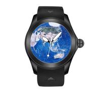 OBLVLO Kafyase - Reloj deportivo de lujo para hombre, esfera de tierra, PVD, resistente al agua, automático, esfera de tigre, reloj mecánico de goma, KF-PR-04, Moderno