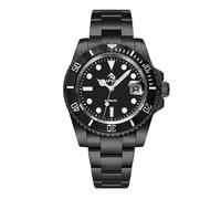 OBLVLO Kafyase - Reloj mecánico de lujo para hombre, con bisel de fibra de carbono, acero inoxidable, cristal de zafiro, luminoso, impermeable, automático, KAF-BBB, Buceo