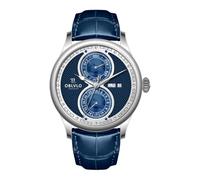 OBLVLO Reloj automático de lujo para hombre, multifuncional, calendario de 24 horas, impermeable, correa de piel de becerro, relojes clásicos AM-PW, AM-PW-YLLL, Tendência