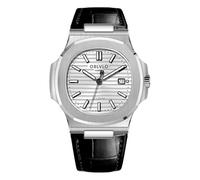 OBLVLO - Reloj automático para hombre, ultrafino de 8,5 mm, esfera texturizada, movimiento Miyota 9015, correa de piel café, FM-AT, FM-AT-YWBL, Reloj mecánico, automático, automático