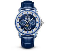 OBLVLO Reloj de lujo para hombre con bisel de diamante, 24 horas, multifuncional, mecánico, automático, correa de piel con fase lunar GCM GCM-MUT, Gcm-mut-llllll, Moderno