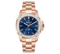 OBLVLO Top Luxury Brand Diamonds Bisel Square Dial Moonphase - Reloj automático para hombre, superluminoso, oro rosa, mecánico, FM-SL, Fm-sl-dd-d-plps, Mecánico, automático, reloj automático