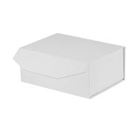 OBMMIRAO 1 caja de regalo blanca de 9.5 x 7 x 4 pulgadas, caja de regalo resistente con tapa para embalaje de regalo, cajas de almacenamiento plegables con cierre magnético, caja de propuesta de dama