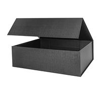 OBMMIRAO 3 cajas de regalo rígidas extra grandes negras con tapa, 16.5 x 13 x 5.3 pulgadas, cajas de regalo magnéticas para ropa, bata, vestido de novia, suéter y regalos, caja de propuesta plegable
