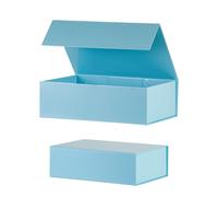 OBMMIRAO ACTUALIZACIN 2 PCS Azul 13x9x4 pulgadas duras grandes cajas de regalo magnticas plegables con cajas de regalo de dama de dama de dama de d