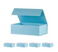 OBMMIRAO - Caja de regalo grande r gida azul de 13 x 9 x 4 pulgadas con tapa, 5 unidades, plegable, magn tica, para padrinos de boda, propuesta d