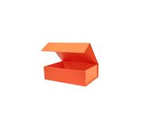 OBMMIRAO - Caja de regalo grande, r gida, naranja, de 13 x 9 x 4 pulgadas, con tapa, plegable, magn tica, para padrinos de boda, propuesta de dam