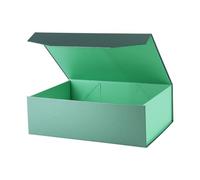 OBMMIRAO Caja de regalo grande verde con tapa, 13 x 9 x 4 pulgadas, cajas de regalo magnéticas plegables, caja de padrino de boda, caja de propuesta de dama de honor para ropa