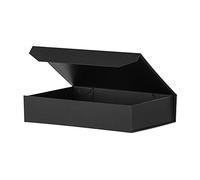 OBMMIRAO Caja de regalo negra con tapa de 12 x 8 x 2.5 pulgadas, caja de regalo magnética para envolver camisa a granel para regalo (grano de malla, 1 unidad)
