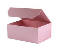 OBMMIRAO - Caja de regalo rosa (1 unidad, 9,5 x 7 x 4 pulgadas), resistente, con tapa, plegable, con cierre magn tico, rectangular, para propuest