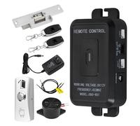 OBO HANDS Kit de control de acceso inalámbrico+cerradura de huelga eléctric botón de salida de metal + 2 transmisores de 433 MHz
