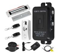 OBO HANDS Kit de control de acceso inalámbrico+cerradura magnética eléctrica + botón de salida de metal + 2 transmisores de 433 MHz