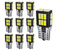OBOLED Bombilla W5W T10 LED CANBUS Sin Errores 194 168 12V 24SMD para Coche LED Posición Interiores Domo Puerta Mapa Cortesía Matrícula Luces 6500K Blanco 10 Piezas