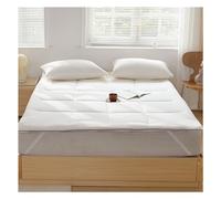 OBONG Algodón Sobrecolchon Topper Doble Individual Fluffy Suave Cubrecolchón del Hotel Pad Plegable Colchón Acolchado Futón Colchón De Suelo Japonés (Color : White, Size : Super King-180 * 200cm)