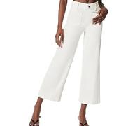 Obormi Cropped Jeans Curvahouse High Waisted Stretchy Denim Pants for Womens Wide Leg High Waisted Denim Pants (3,L)