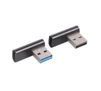 Obotsnoi 1 par de convertidores USB 3.0 a tipo C, curva de 90 grados para transferencia de datos, dispositivos de alimentación, USB macho a tipo C hembra