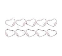 Obotsnoi 10 mosquetones de corazón con puerta de tornillo de metal, hebillas de correa para bolsa, accesorios de bolsa, llavero de bloqueo de tornillo