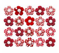 Obotsnoi 20 lazos para el pelo con diseño de flores, para mascotas, perros, gatos, día de San Valentín, varias decoraciones de boda