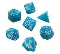 Obotsnoi 7 dados acrílicos de entretenimiento de escritorio con diferentes números de cara, dados educativos de números digitales, dados poliédricos de diseño de varias formas