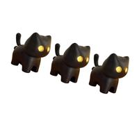 Obotsnoi Accesorio decorativo para gatos negros con LED automático que brilla en la oscuridad para ver y tocar miau para reducir el estrés y el efecto de sonido, a, F