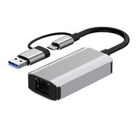 Obotsnoi Adaptador de red USB A y USB C a RJ45 Gigabit Ethernet de 2,5 Gbps, 1 Gbps, conexión rápida y reproducción para varios sistemas, red portátil