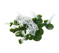Obotsnoi Alweed De Pato Artificial 18 Piezas Foliarios Hoja Verde Flotante con Patios Pescado Raíz Blanca Decoraciones 3 Tamaño Hojas Planta Verde Artificial