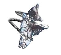 Obotsnoi Anillos de moda de mariposa de tamaño flexible, efecto de transición de color, joyería retro moderna, ajustable, cómodo y ajustable