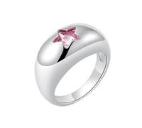 Obotsnoi Anillos de uso diario con patrón de estrella único, textura de cobre, elegantes anillos de circonita cúbica para mujer, adecuados para aniversarios, D, como se describe, como se describe