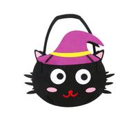 Obotsnoi Bolsa de fieltro con diseño de calabaza de temporada, espaciosa colección de caramelos, construcción de tela, mango ergonómico, solución de almacenamiento de fiesta, bolsa de fieltro para