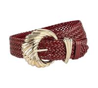 Obotsnoi Cinturón trenzado para mujer, ajustable, con cierre dorado, cintura elástica, banda decorativa para trajes casuales o formales, banda de cintura fina, rosso, Talla única