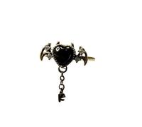 Obotsnoi Corazón hueco vintage ajustable con piedras de circonita cúbica, misterioso diseño demoníaco para mujer, regalo Kiriste, joyería romántica de inspiración vintage