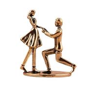 Obotsnoi Delicada estatua de pareja de propuesta de metal, figura romántica de pareja para sala de estar, espacios de trabajo, decoración de oficina, escritorio