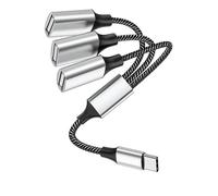 Obotsnoi Divisor USB tipo C a USB A con funcionalidad para teclados, cámaras, carga eficiente y cable de aluminio de sincronización de datos