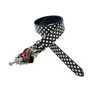 Obotsnoi Elegante cinturón de cuero occidental con hebillas grandes, correa de cuero para mujer, cintura de vestir para mujer a la moda, cinturón elegante para mujer, Modo de cinco estrellas blanco