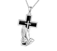 Obotsnoi Elegante colgante de cremación cruzada de acero inoxidable que se puede abrir para un almacenamiento seguro de cenizas de mascotas, recuerdo conmemorativo, colgante de condolencias