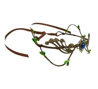 Obotsnoi Elegante diadema de diamantes de imitación inspirada en la época medieval para cosplay, suministros de disfraces, festivales, celebraciones, corona de cuernos