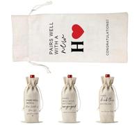 Obotsnoi Elegante funda protectora para botella de vino de algodón y lino, para envolver regalos y entretenimiento en el hogar, bolsa de transporte de lino de algodón