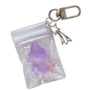 Obotsnoi Elegante llavero de resina con patrón de pez dorado para bolso de teléfono, llaves, mochila, accesorios, diseño de moda, bonito dije para teléfono, Morado (, Talla única