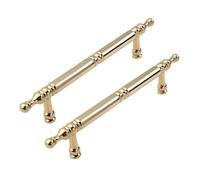 Obotsnoi Elegantes manijas de armario francesas doradas con construcción de metal resistente para muebles modernos, cajones, armarios, 2 manijas doradas para armarios franceses
